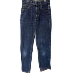 GU ジーユー ハイウエスト ストレート ジーンズデニム 濃紺 ネイビー 【M】