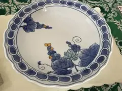 有田焼　峯山　ぶどうデザインの丸型大皿　30cm 食器