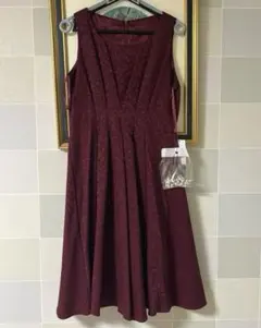新品未使用　訳あり　ボルドー パーティードレス ワンピース