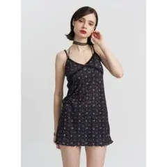 ランジェリーフラワーキャミワンピース