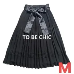 TO BE CHIC ウエストリボン プリーツスカート 黒 三陽商会 上品のサムネイル
