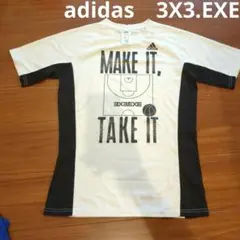 3X3 EXE adidas バスケットボール Tシャツ サイズO ホワイト