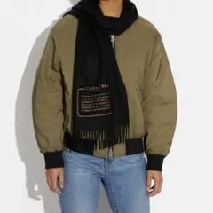 【新品】エンブロイダード パッチ カシミヤ マフラー