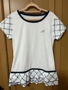 Babolat テニスウェア(レディース) チェック柄 フリル Tシャツ