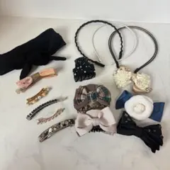 レディース　ヘアアクセサリー　まとめ売り　15点　カチューシャ　バレッタ　リボン