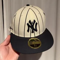 Newera ヤンキース　ストライプ　キャップ　7 1/4