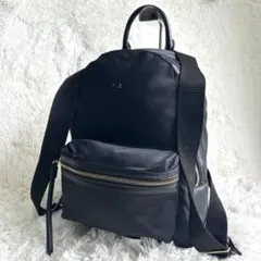 美品✨トリーバーチ リュックサック ナイロン レザー ゴールド金具 ブラック