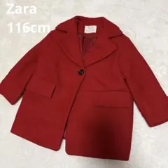 ZARA kids 真っ赤なコート コクーンシルエット 女の子冬物116cmのサムネイル