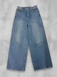 アーバンリサーチサニーレーベルライトブルー ワイドレッグ デニムパンツサイズ26