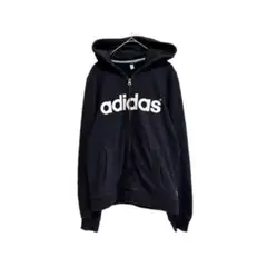 【adidas neo】アディダスネオパーカー ジップ付き Mサイズ 黒 y2k