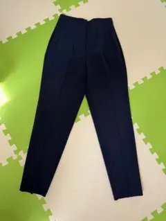 ZARA ザラ ハイウエスト テーパードパンツ ネイビー