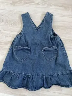 デニムワンピース ハートポケット付き 90サイズ