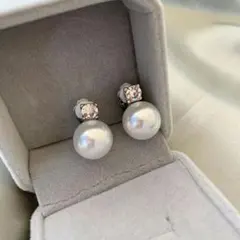 イヤリング パール　1粒 ホワイト 韓国　入学式　卒業式　入園式　卒園式　結婚式