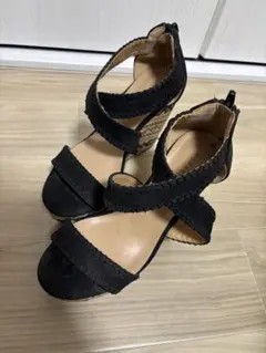 ESPERANZA ブラック ウェッジサンダル サンダル エスペランサSサイズ