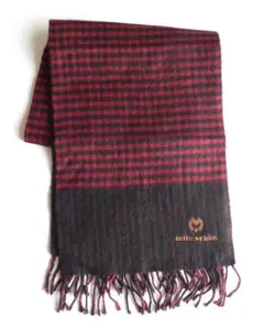 【USED品】mila schön 赤と黒のチェックマフラー