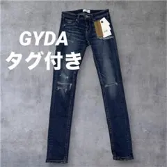 新品タグ付きGYDAインディゴブルースキニーデニム ダメージ加工　xs