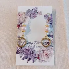 No.24 ♡ハンドメイド お出かけ 推し活 ピンクビーズ＆フープピアス♡