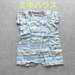 ミキハウス ガーゼ甚平 浴衣 ストライプ