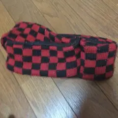 赤黒チェック ネックウォーマー