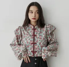 ショルダーフリルショートチャイナシャツ jouetie