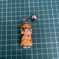ペコちゃん　鈴付きキーホルダー Peco オレンジ 昭和　レトロ　ジャンクのサムネイル