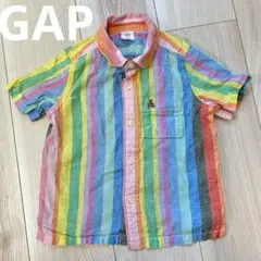 《美品》ベビーギャップ　シャツ　レインボーくま　100cm