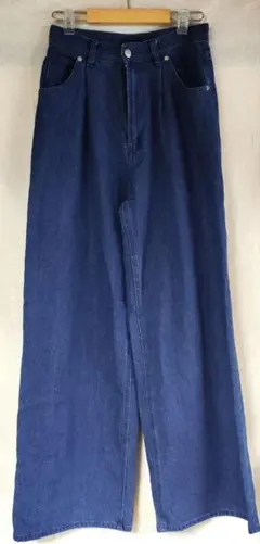 ダークブルーデニムワイドパンツ