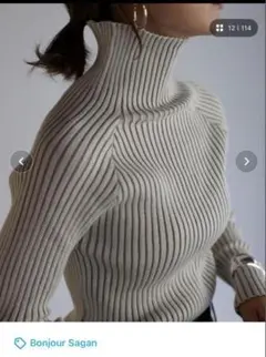 Bonjour Sagan ボンジュールサガン　 タートル　ニット　アイボリー