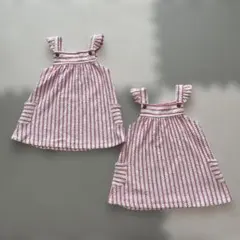 キッズ ワンピース 2枚セット ストライプ柄のサムネイル