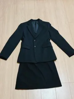 【美品】ユニクロ レディーススーツ上下セット M ブラック 就活 通勤
