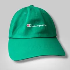 チャンピオン キャップ グリーン 刺繍ロゴ 綿100% サイズ調整可