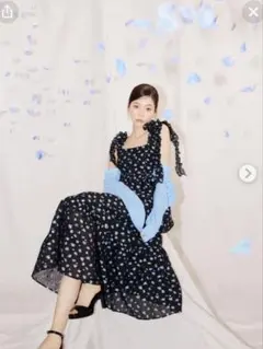 snidel 肩リボンジャガードキャミワンピース カーディガンセット 2点セット