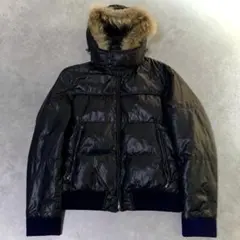 美品 コムサデモード ダウンジャケット N2B ラクーン Y2K 光沢 短丈 L