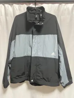 adidas ナイロンジャケット ブラック グレー