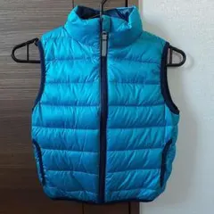 水色 中綿入りダウンベスト 110cm