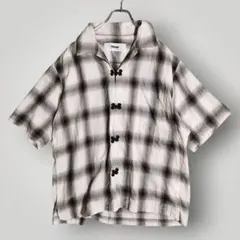 ​【希少】relume チャイナ釦 オープンカラー オンブレ M 黒白のサムネイル