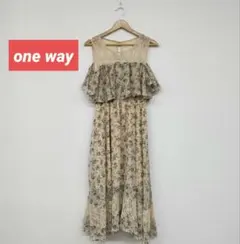□［one way］ フラワープリント オフショルダーマキシドレスのサムネイル