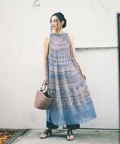 【boussole×qualite 】2WAYニットワンピース ブルー 完売品