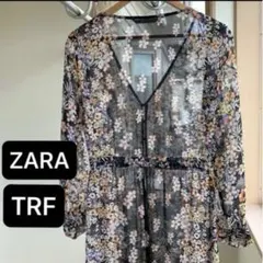 ZARA TRAFALUC 花柄シフォンワンピース ロング丈 マルチカラー