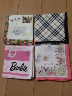 ハンカチ　バーバリー　a.v.v　Barbie　4枚　まとめ売り