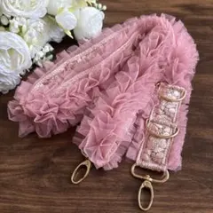 インド刺繍レースチュールハンドメイドスマホショルダーストラップ