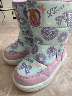 Licca 子ども用スノーブーツ 水色/紫 16センチ