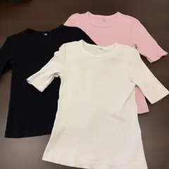 ユニクロ　リブTシャツ　3点セット