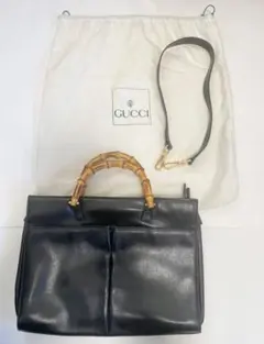 GUCCI バンブーハンドル ブラック2wayレザーバッグ