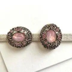 帯留め ヌーディピンクの透かし細工 桜 ローズクォーツ 縦横2way仕様