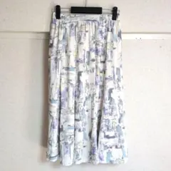 【anySiS エニィスィス】フレアロングスカート 白11号 ウエスト66cm