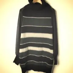 スナイデル ニットワンピース タートルネック ボーダー