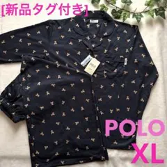 [新品]POLO パジャマ ルームウェア 長袖 くま柄 ネイビー XLサイズ