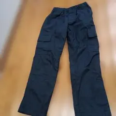 ネイビー チェック柄 カーゴパンツ 裏起毛