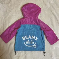 BEAMS mini フード付きジャケット　ピンク/ブルー